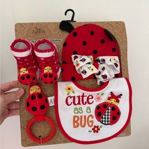 Baby Essentials Ladybug Themed Accessory Set